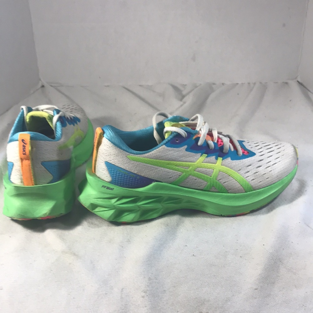 ASICS Novablast 2 Women’s White & Neon Green Running Shoes Size 8 - Picture 6 of 9